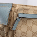 GUCCI GG Canvas Sherry Line Waist Bag Outlet Beige Silver 162962 Auth 200345A-17