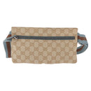 GUCCI GG Canvas Sherry Line Waist Bag Outlet Beige Silver 162962 Auth 200345A-3