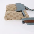 GUCCI GG Canvas Sherry Line Waist Bag Outlet Beige Silver 162962 Auth 200345A-4