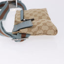GUCCI GG Canvas Sherry Line Waist Bag Outlet Beige Silver 162962 Auth 200345A-5