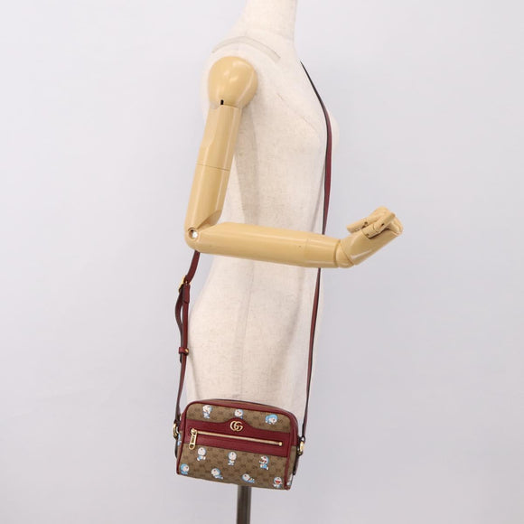 GUCCI Micro GG Doraemon Shoulder Bag PVC Leather Beige 647784 Auth 200346M