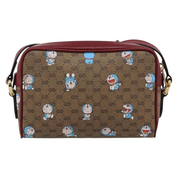 GUCCI Micro GG Doraemon Shoulder Bag PVC Leather Beige 647784 Auth 200346M