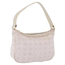 CHANEL New Travel Line Hand Bag Canvas Beige Gold Tone CC Auth 200347A-1