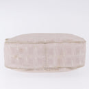 CHANEL New Travel Line Hand Bag Canvas Beige Gold Tone CC Auth 200347A-10