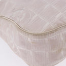 CHANEL New Travel Line Hand Bag Canvas Beige Gold Tone CC Auth 200347A-11
