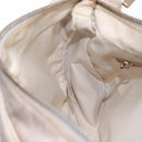 CHANEL New Travel Line Hand Bag Canvas Beige Gold Tone CC Auth 200347A-19