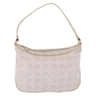CHANEL New Travel Line Hand Bag Canvas Beige Gold Tone CC Auth 200347A - 0