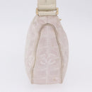 CHANEL New Travel Line Hand Bag Canvas Beige Gold Tone CC Auth 200347A-5