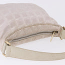 CHANEL New Travel Line Hand Bag Canvas Beige Gold Tone CC Auth 200347A-7