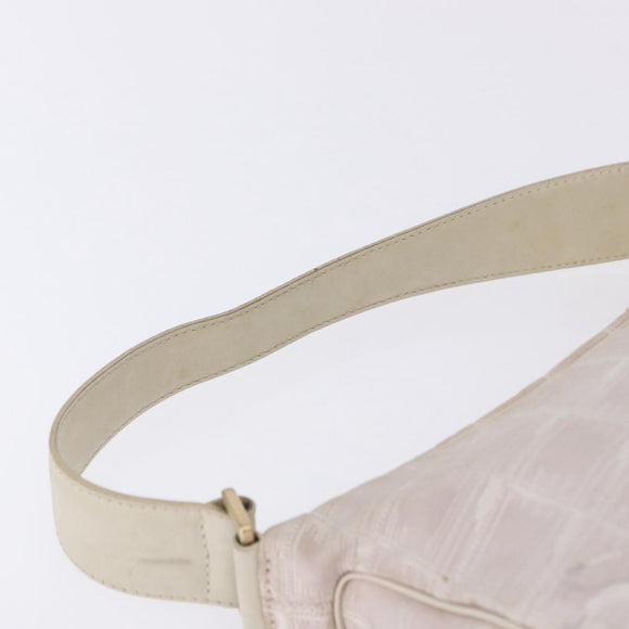 CHANEL New Travel Line Hand Bag Canvas Beige Gold Tone CC Auth 200347A