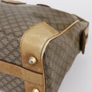 CELINE Macadam Hand Bag PVC Leather Beige Gold Tone Auth 200348-9