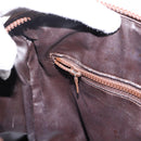 CELINE Macadam Hand Bag PVC Leather Beige Gold Tone Auth 200348-19