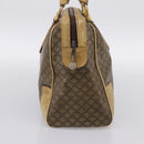 CELINE Macadam Hand Bag PVC Leather Beige Gold Tone Auth 200348-3