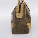 CELINE Macadam Hand Bag PVC Leather Beige Gold Tone Auth 200348-4