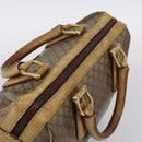 CELINE Macadam Hand Bag PVC Leather Beige Gold Tone Auth 200348-6