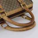 CELINE Macadam Hand Bag PVC Leather Beige Gold Tone Auth 200348-7