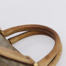 CELINE Macadam Hand Bag PVC Leather Beige Gold Tone Auth 200348-8