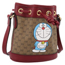 GUCCI Micro GG Doraemon Shoulder Bag 647801 Beige Gold Tone 647801 Auth 200352M-1