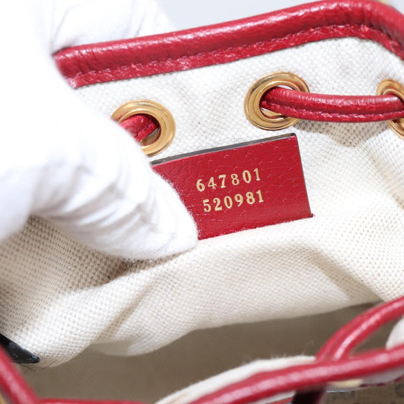 GUCCI Micro GG Doraemon Shoulder Bag 647801 Beige Gold Tone 647801 Auth 200352M