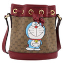 GUCCI Micro GG Doraemon Shoulder Bag 647801 Beige Gold Tone 647801 Auth 200352M-13