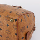 MCM Vicetos Hand Bag PVC Leather Brown Gold Tone Auth 200353-9