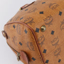 MCM Vicetos Hand Bag PVC Leather Brown Gold Tone Auth 200353-14