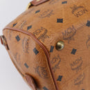 MCM Vicetos Hand Bag PVC Leather Brown Gold Tone Auth 200353-16
