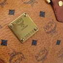 MCM Vicetos Hand Bag PVC Leather Brown Gold Tone Auth 200353-12