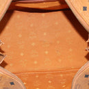 MCM Vicetos Hand Bag PVC Leather Brown Gold Tone Auth 200353-11