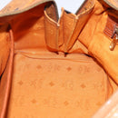 MCM Vicetos Hand Bag PVC Leather Brown Gold Tone Auth 200353-18