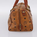 MCM Vicetos Hand Bag PVC Leather Brown Gold Tone Auth 200353-3