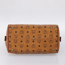MCM Vicetos Hand Bag PVC Leather Brown Gold Tone Auth 200353-5