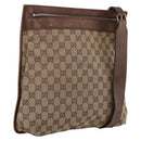 GUCCI GG Canvas Shoulder Bag Beige Silver 92560 Auth 200354-1