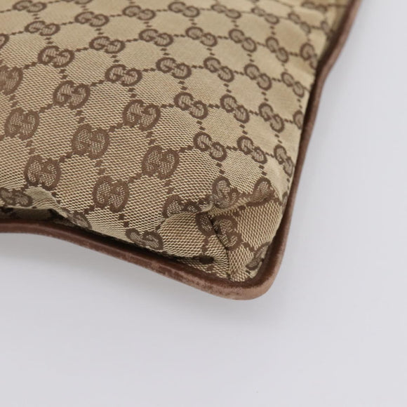 GUCCI GG Canvas Shoulder Bag Beige Silver 92560 Auth 200354
