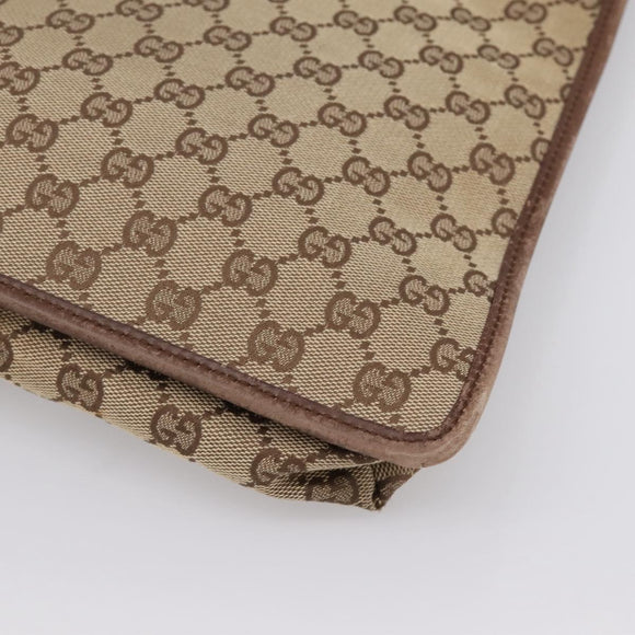 GUCCI GG Canvas Shoulder Bag Beige Silver 92560 Auth 200354