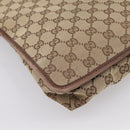 GUCCI GG Canvas Shoulder Bag Beige Silver 92560 Auth 200354-13