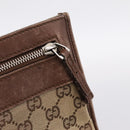 GUCCI GG Canvas Shoulder Bag Beige Silver 92560 Auth 200354-14