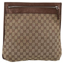GUCCI GG Canvas Shoulder Bag Beige Silver 92560 Auth 200354-2