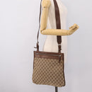 GUCCI GG Canvas Shoulder Bag Beige Silver 92560 Auth 200354-23