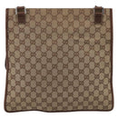 GUCCI GG Canvas Shoulder Bag Beige Silver 92560 Auth 200354-3