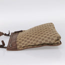 GUCCI GG Canvas Shoulder Bag Beige Silver 92560 Auth 200354-4