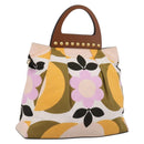 Miu Miu Hand Bag Canvas Multicolor Gold Tone Auth 200355A-1