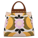Miu Miu Hand Bag Canvas Multicolor Gold Tone Auth 200355A-13