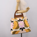 Miu Miu Hand Bag Canvas Multicolor Gold Tone Auth 200355A-22