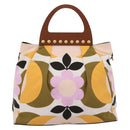 Miu Miu Hand Bag Canvas Multicolor Gold Tone Auth 200355A-2