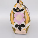 Miu Miu Hand Bag Canvas Multicolor Gold Tone Auth 200355A-3