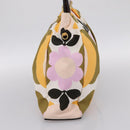 Miu Miu Hand Bag Canvas Multicolor Gold Tone Auth 200355A-4