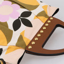 Miu Miu Hand Bag Canvas Multicolor Gold Tone Auth 200355A-6
