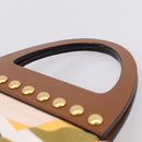 Miu Miu Hand Bag Canvas Multicolor Gold Tone Auth 200355A-8