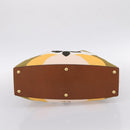 Miu Miu Hand Bag Canvas Multicolor Gold Tone Auth 200355A-5